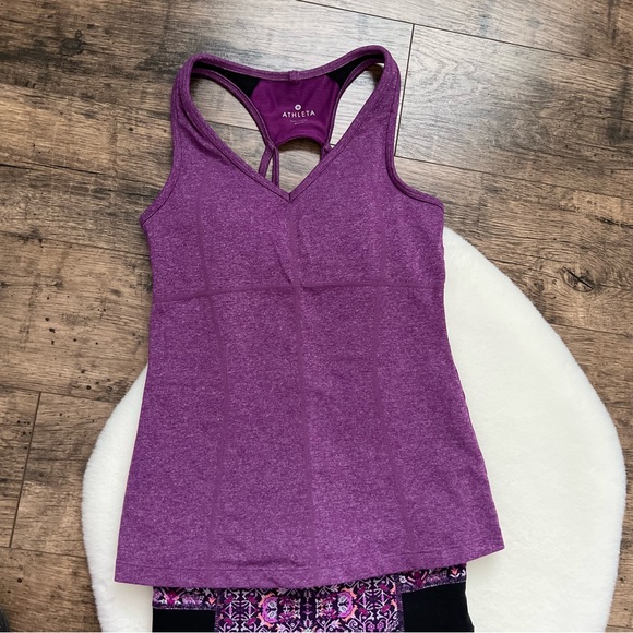 Athleta Equator Tank Top Sports Bra Purple XXS - Picture 13 of 14